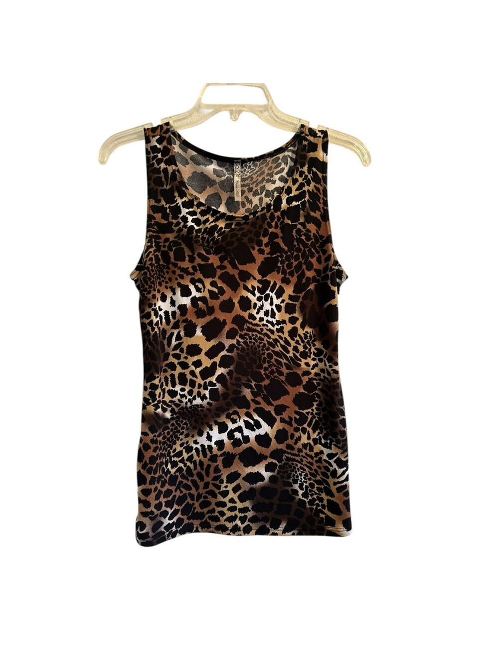 Carrie Allen Animal Print Tank Top Career Shell Blouse Womens Medium Multicolor